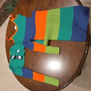 Fashion Nova Vibrant Striped Midi Dress